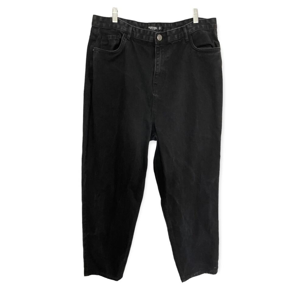 Nasty Gal Black Jeans High Waist 100% Cotton Size 14